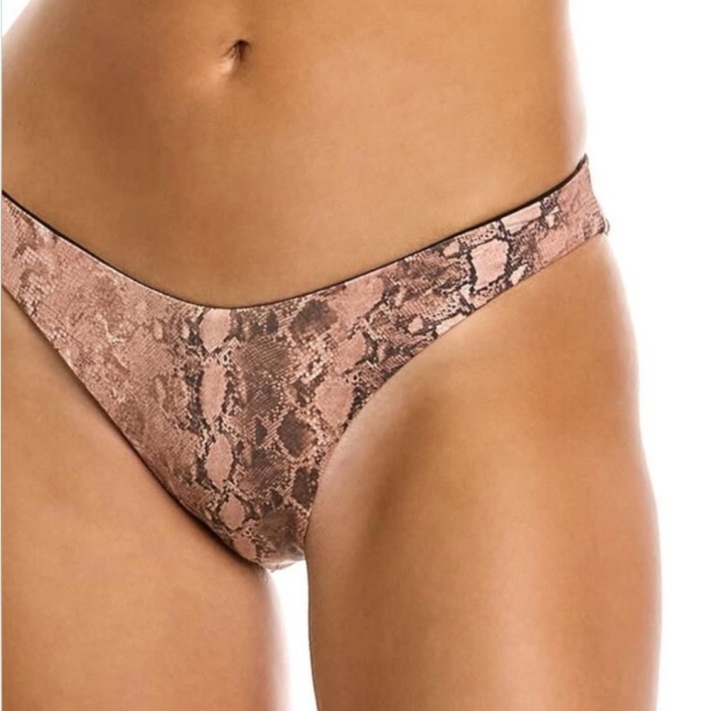 New Pilyq PQ Swim Kaa/Midnight Reversible‎ High Cut Bikini Bottom - Picture 2 of 8